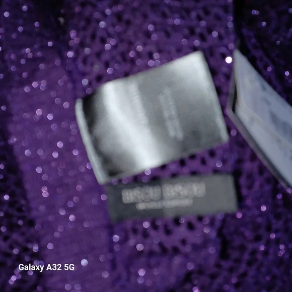 Bisou Bisou New Women XL Purple Mesh Women's Sweater - Picture 10 of 13